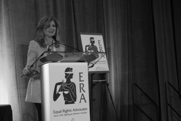 Keynote speaker Arianna Huffingtion addresses attendees at the Equal Rights Advocates anniversary luncheon.