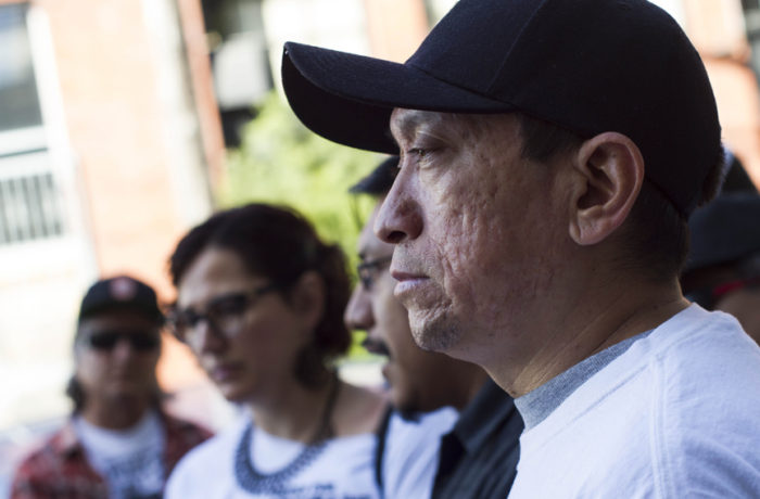 Jose Gongora, brother of Luis Gongora addresses the media on Oct. 7 at a press conference held 6 months after the death of Luis Gongora Pat, who was shot and killed by SFPD officers. Photo: Patricio Guillamon